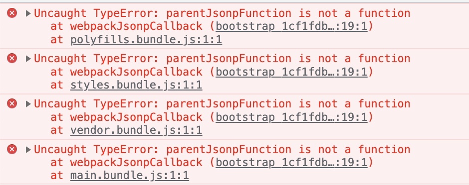 Console error stacktrace