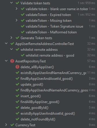 failed execution inside the entire test suite (651 tests)