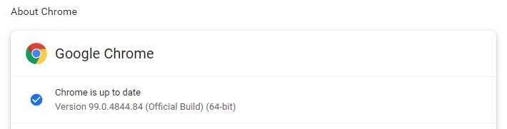 Chrome Version 99.0.4844.84