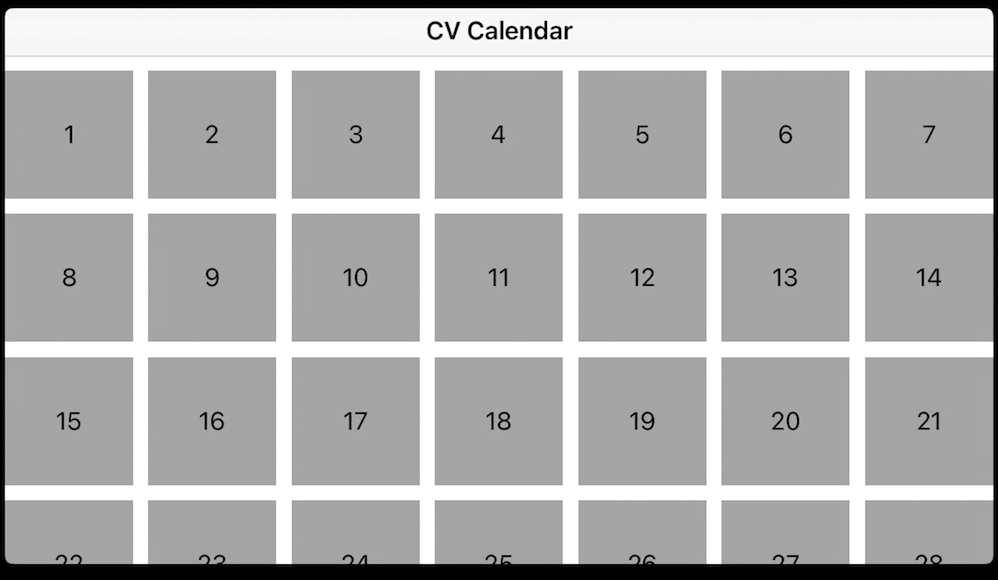 CollectionView Calendar Cells Spacing Flow Layout Swift iOS orientation autolayout