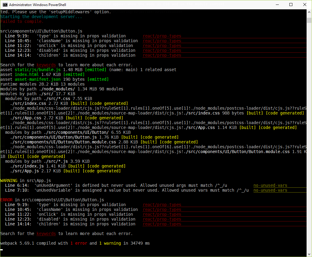 Five errors in the terminal