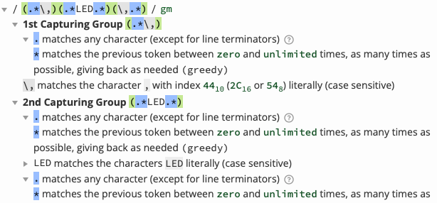 Regex explanation from regex101