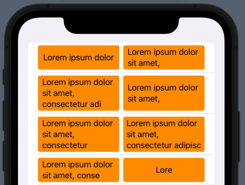 List with 2 texts for each row