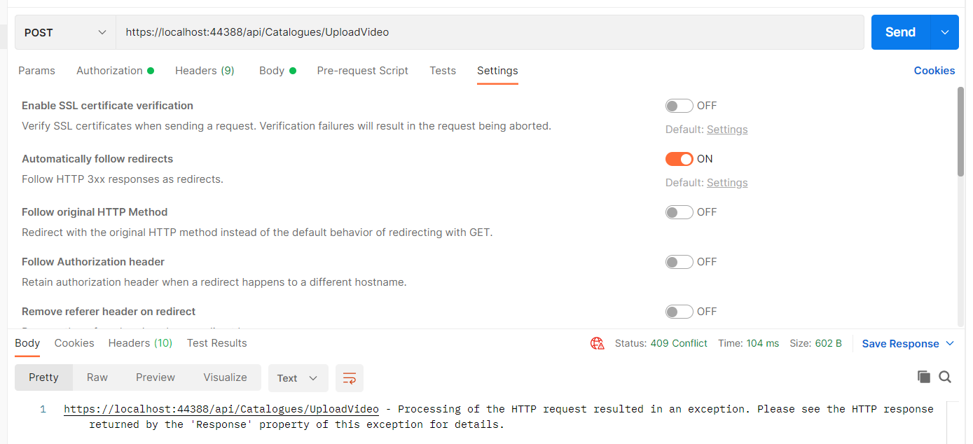 Disabled SSL Verification in Postman