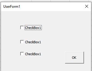 Userform with 3 checkbox