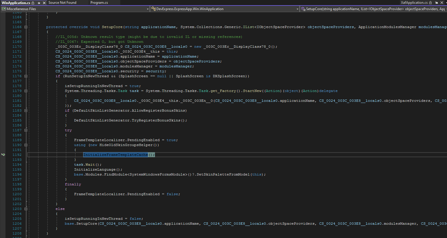 Initialize Frame Template Cache