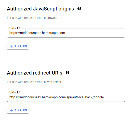 See my cloud console config