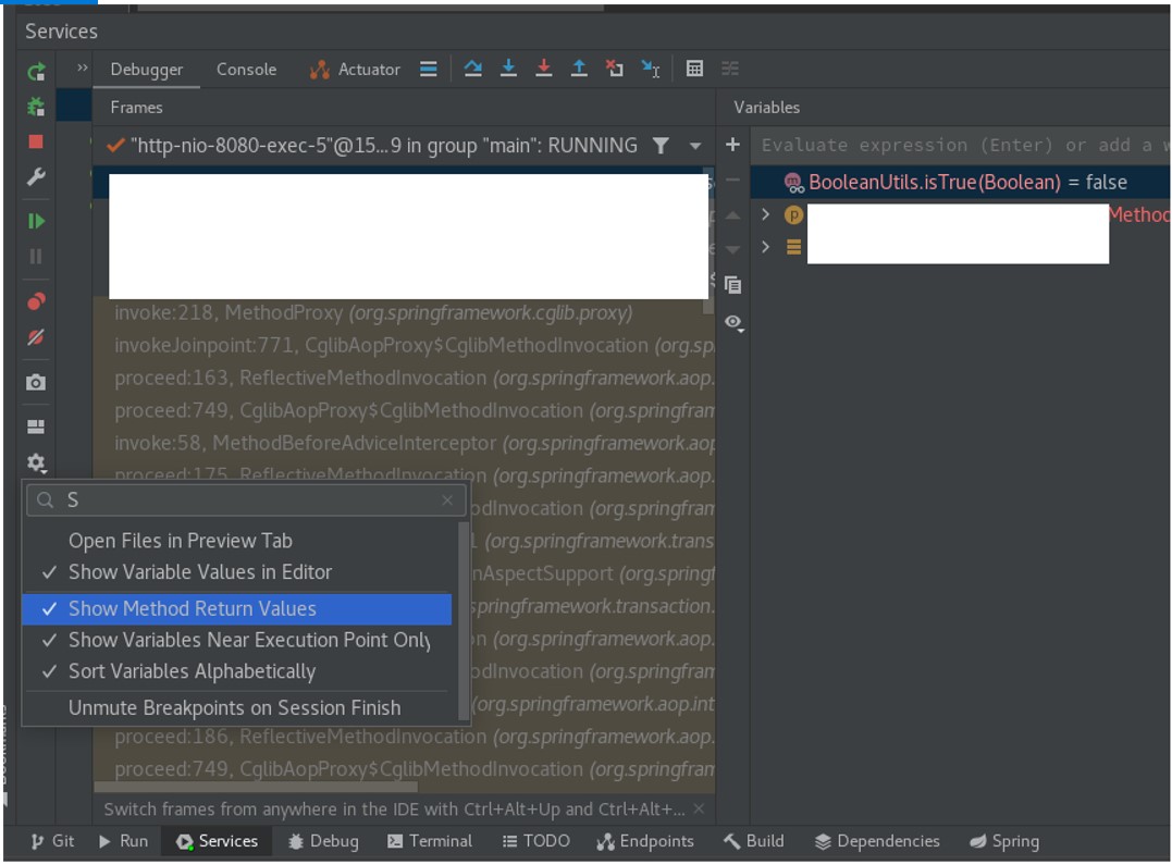 IntelliJ IDEA Services tool window screengrab