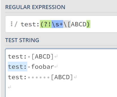 example of working regex