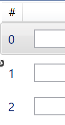 GridView with its first column that displays numbers starting from zero.