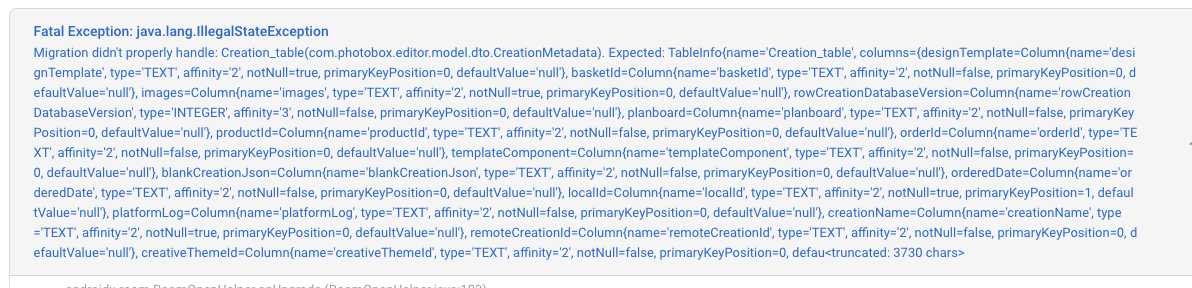 crashlytics truncated error