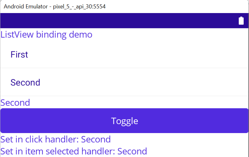 Demonstration of ListView issue