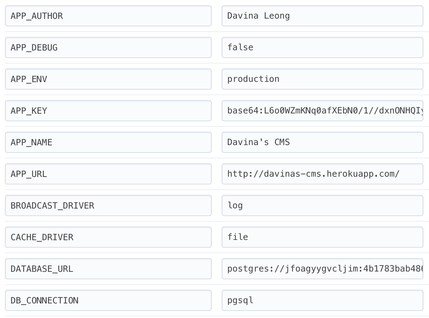 Heroku Env Vars 1