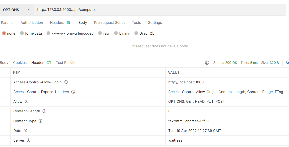 postman screenshot showing missing headers