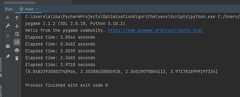 misses the first timing value from the algorithm execution