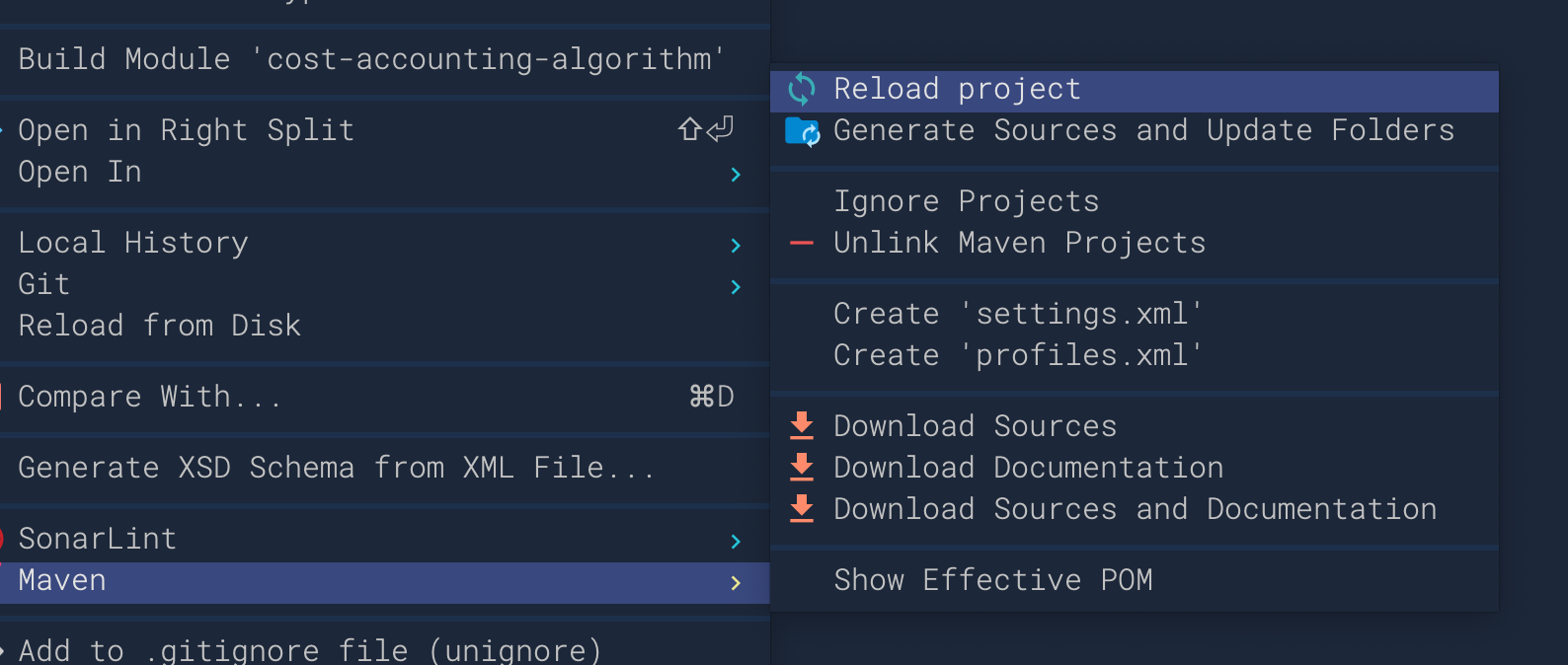 Intellij_maven_reload_project