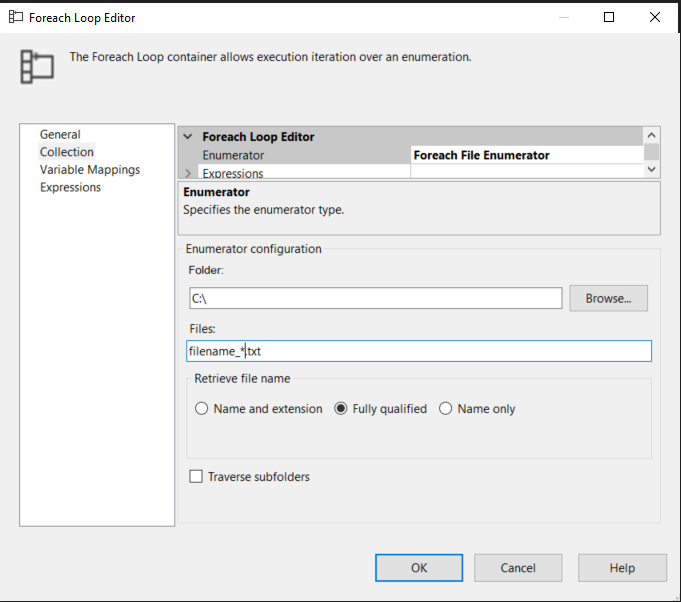 For Each Container of type File Enumerator