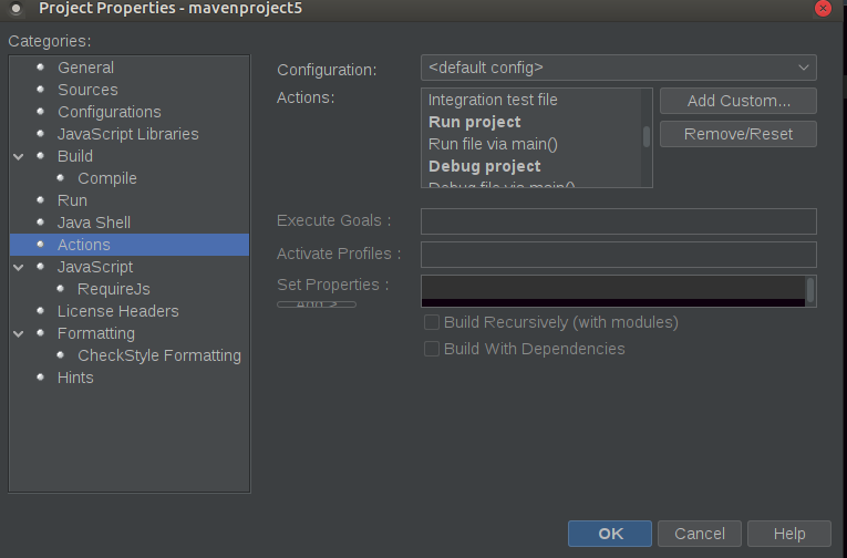 netbeans properties panel