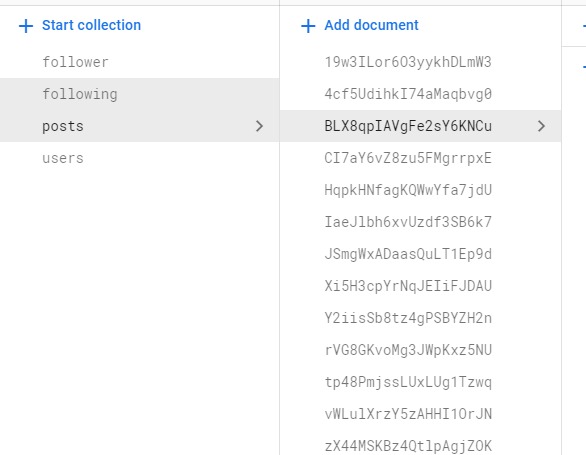 Screenshot of collections and IDs