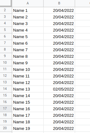 Sheet 1 input