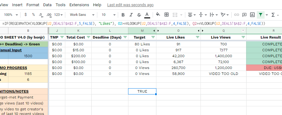 Formula in cell