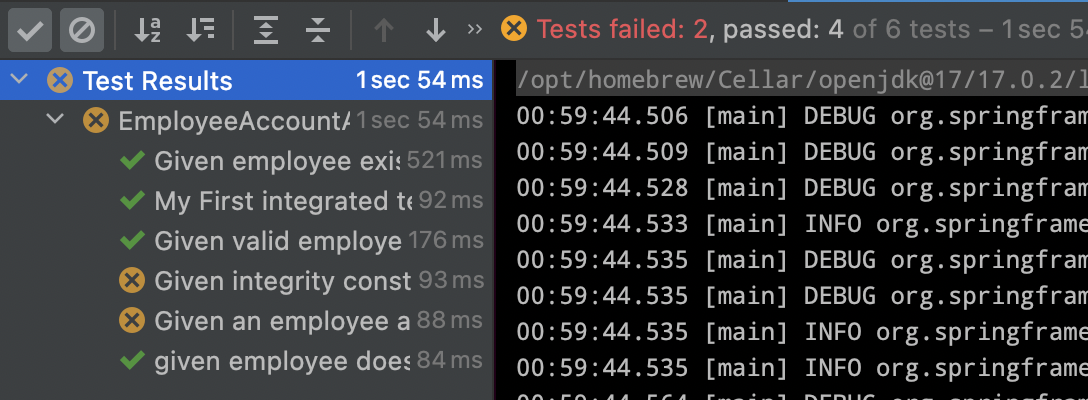 Two of the tests fail because of duplicates, the state wasn't cleared for each method