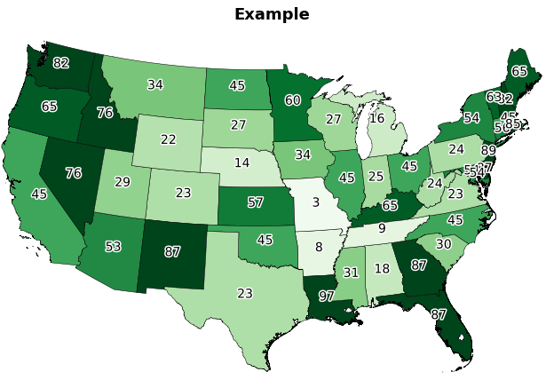 Output map with overlapping labels in the Northeast US