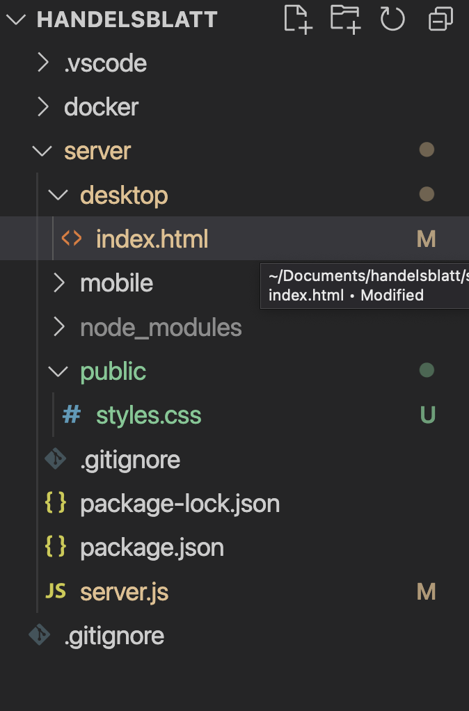 folder structure