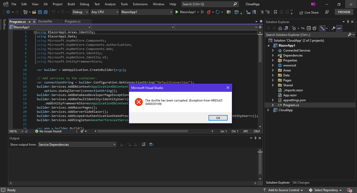 This error shows up when I try to close the IDE: