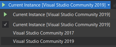 VS 2019 start selector