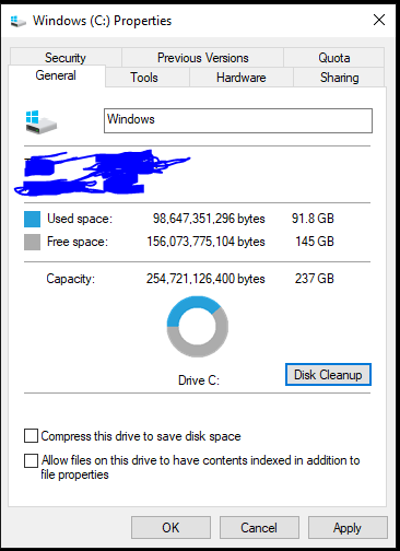 Windows C Drive Properties