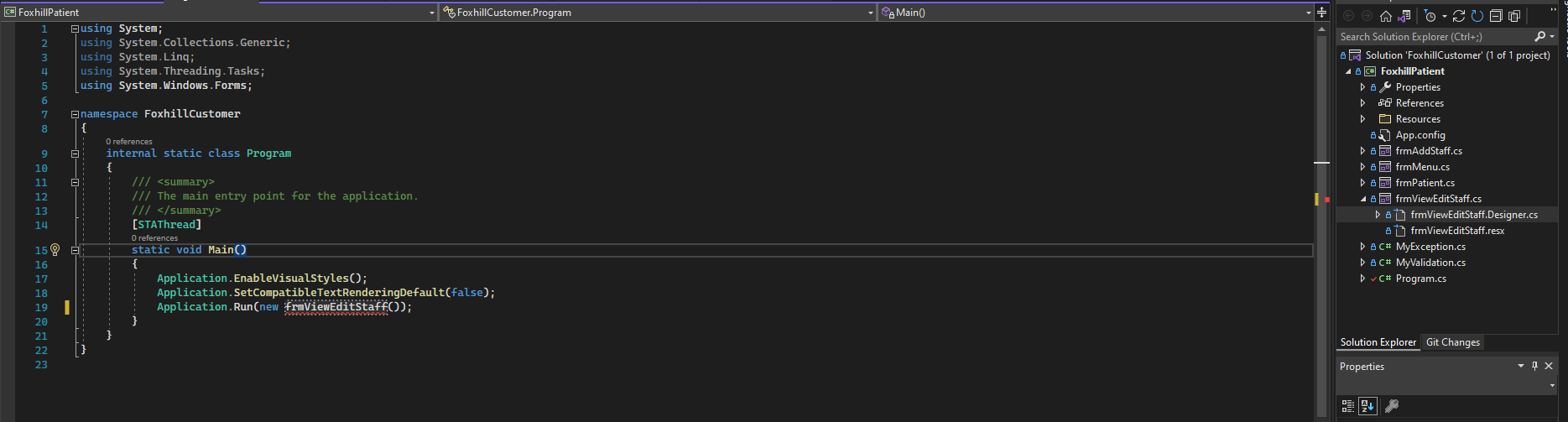 Visual Studio Screen