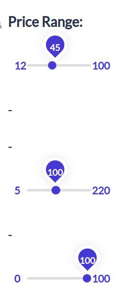 Price range sliders