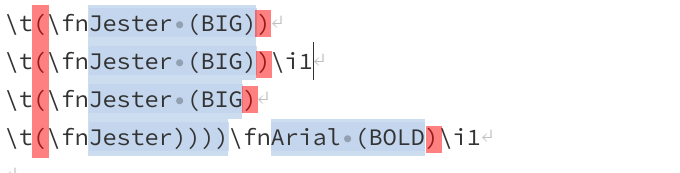 brackets to ignore