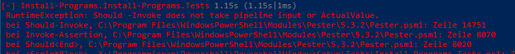 RuntimeException: Should -Invoke does not take pipeline input or ActualValue