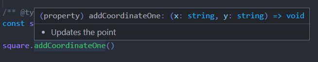 vs code hover showing expected Intellisense hint