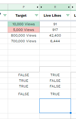 Logic check in cells