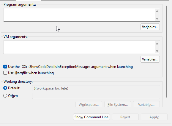 eclipse configuration