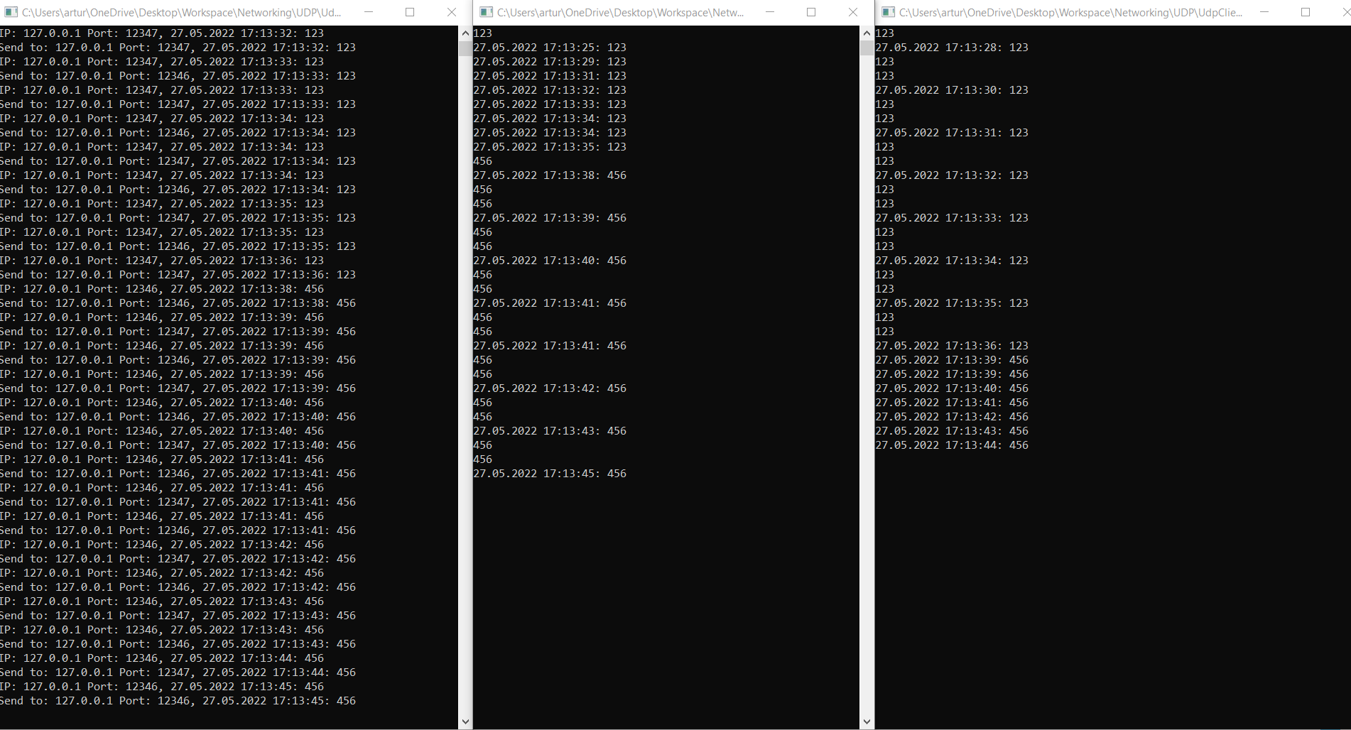 Console output