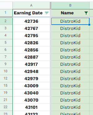 earnings before format