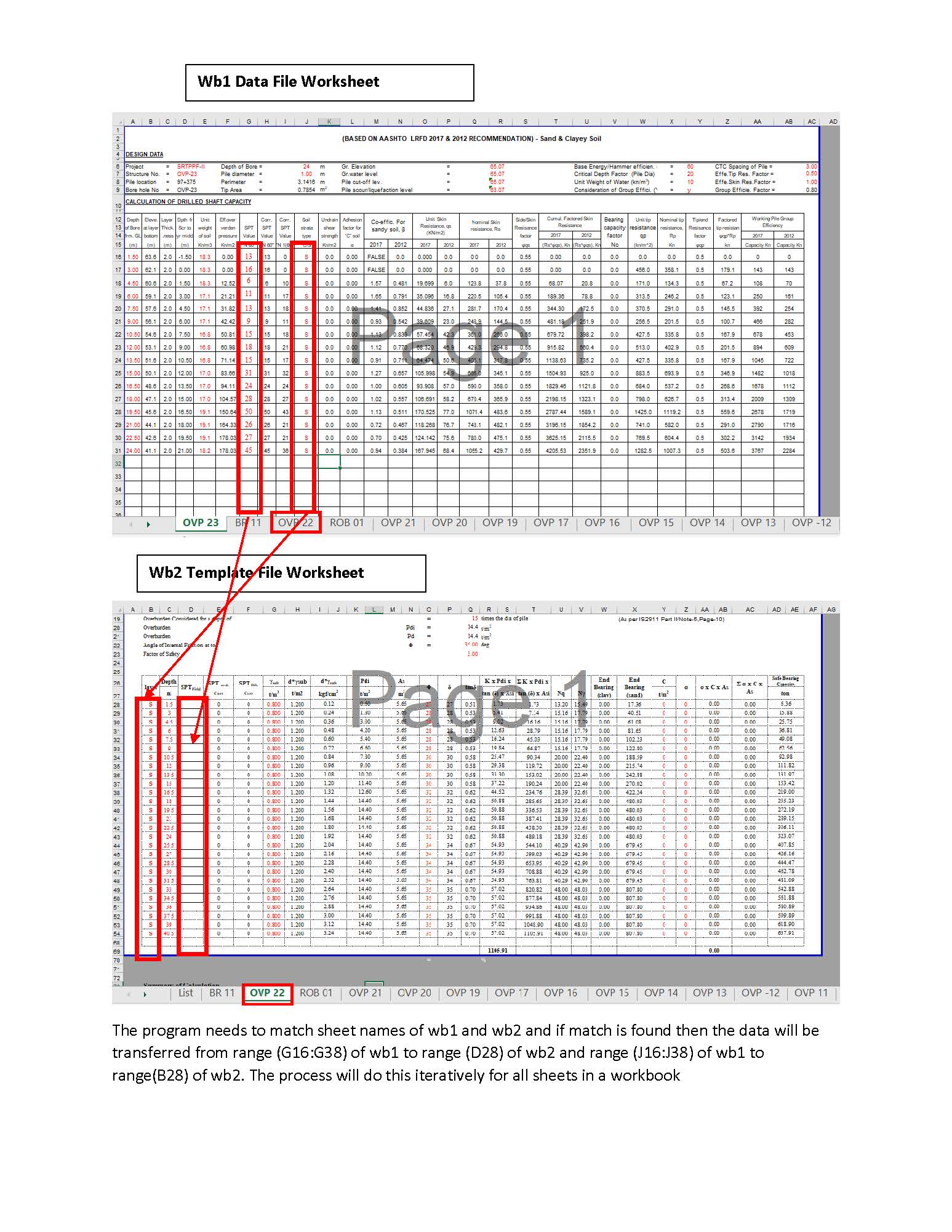 Transfer Data from wb1 to wb2