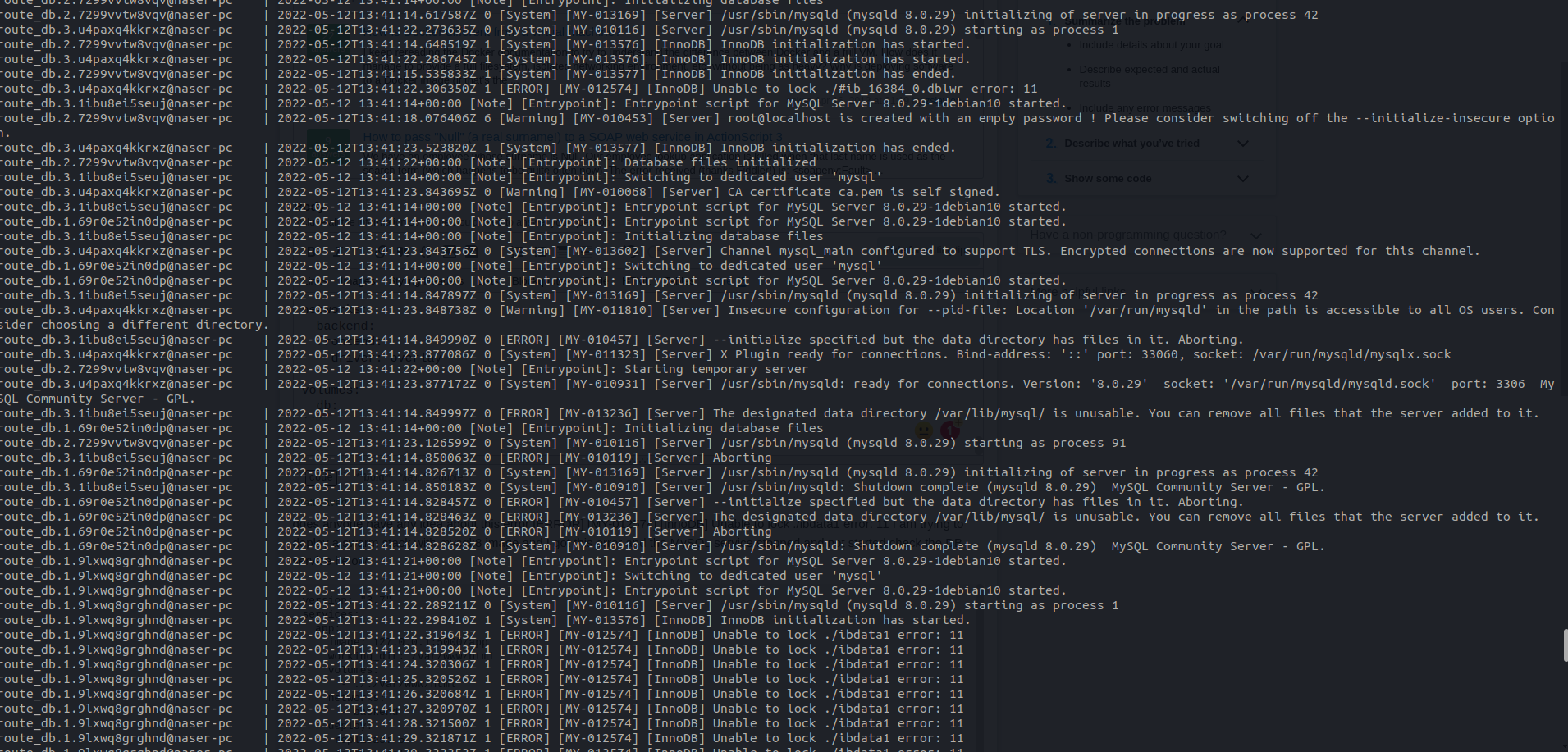 mysql service logs image