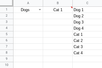 The spreadsheet with invalid input