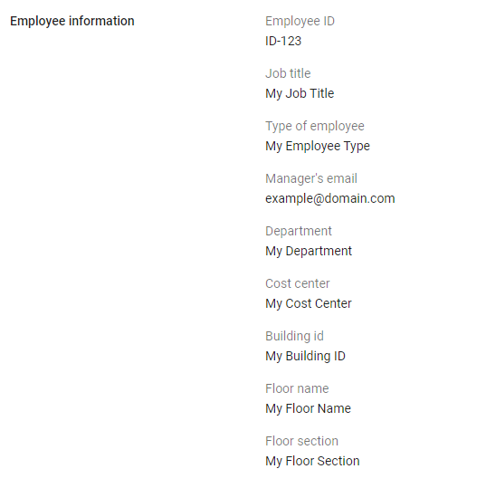 Employee fields