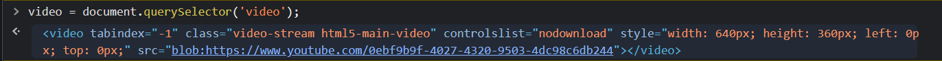 here is the video element of youtube