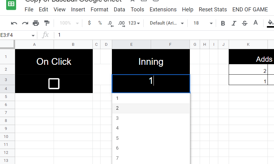 Selection Changes to the next number down