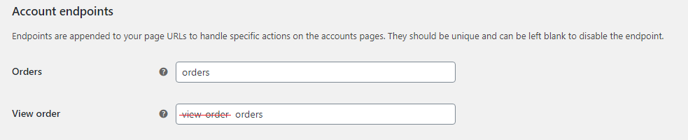 account endpoints