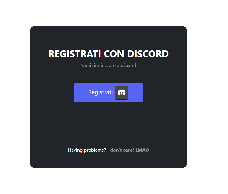 Discord login page