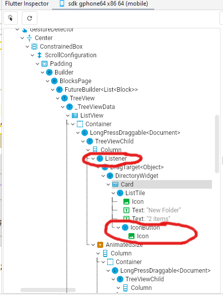 Here is the widget tree