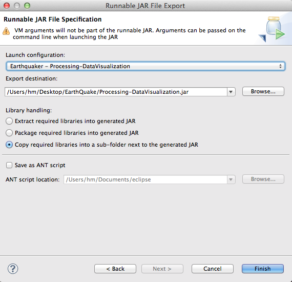 eclipse runnable jar file export options